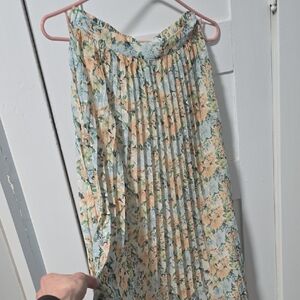 Sadie & Sage Floral A-Line Skirt - Blue and Peach